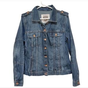 Route 66 |  Denim Jacket | Distressed Details | Size Large